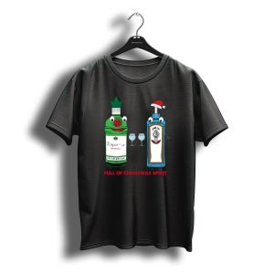 Full Of Christmas Spirit London Dry Gin Cheers With Santa Hat Bombay Sapphire T-Shirt