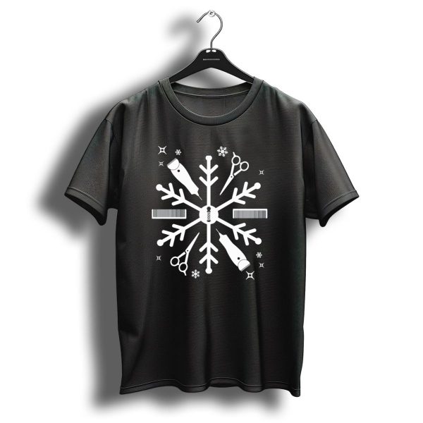Funny Barber Christmas Snowflake With Scissors And Combs Winter T Shirt 1 t shirt 1