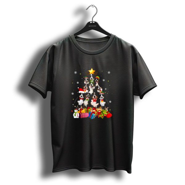 Funny Bernese Mountain Dog Christmas Tree With Snowman And Presents T Shirt 1 t shirt 1