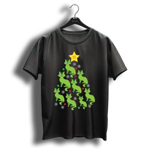 Funny Cat Christmas Tree Star Snowflakes T-Shirt