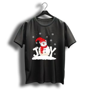 Funny Cat Kitten Christmas Joy Xmas Snowman T-Shirt