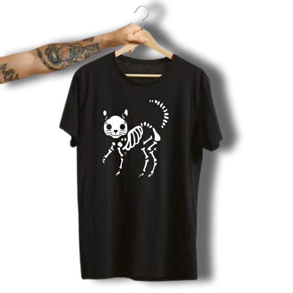Funny Cat Skeleton Halloween Spooky Feline T Shirt t shirt 1