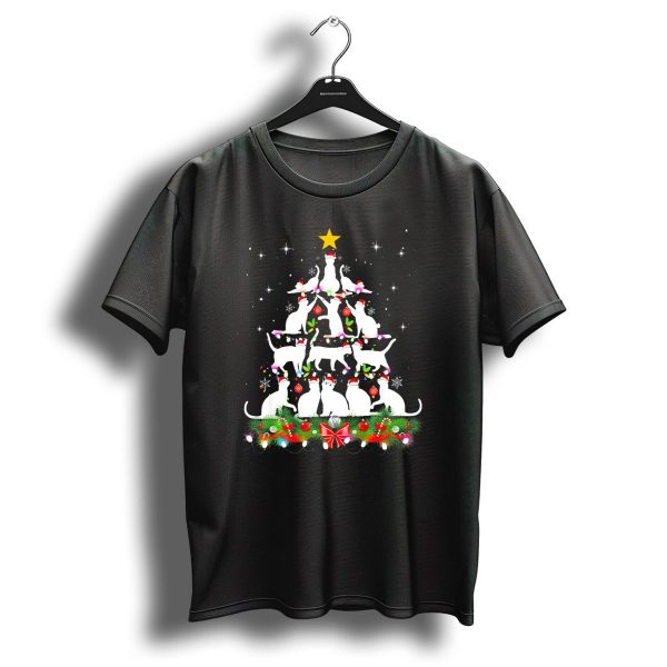 Funny Cats Christmas Tree Lights Snowflakes Star T Shirt 1 t shirt 1