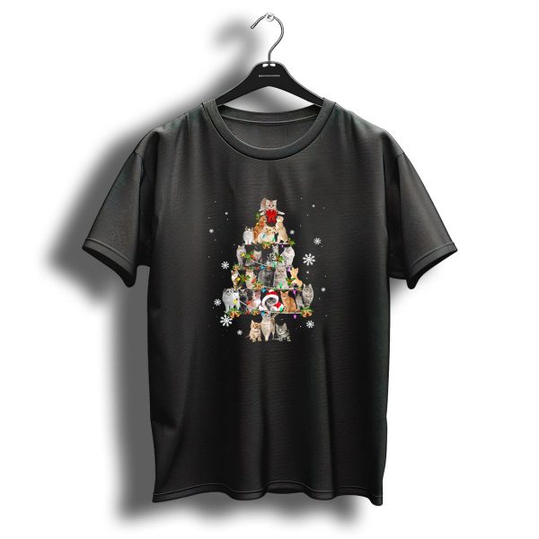 Funny Cats Christmas Tree Ornament Decor Snowflakes Lights T Shirt 1 t shirt 1