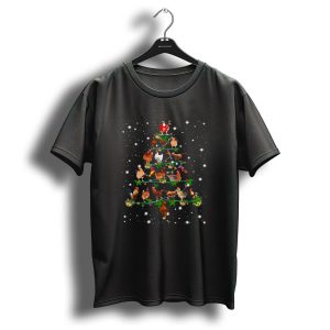 Funny Chickens Christmas Tree Ornament Decor Starry Holiday T-Shirt