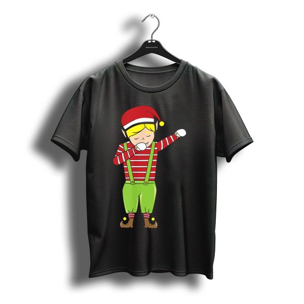 Funny Christmas Elf Dabbing Santas Holiday Spirit T Shirt t shirt 1
