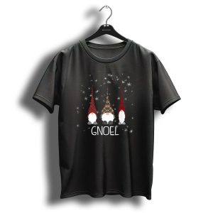 Funny Christmas Gnoel Gnomes With Plaid Hats And Snowflakes T-Shirt