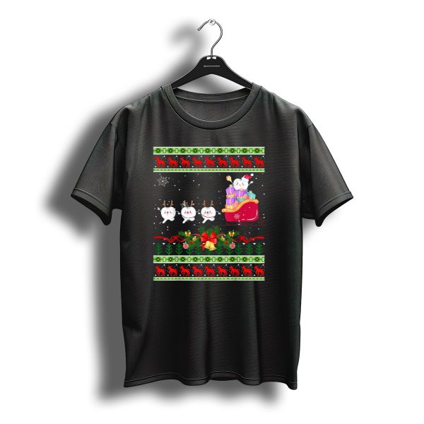Funny Christmas Tree Dental Snowmen In Santas Sleigh T Shirt t shirt 1