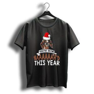 Funny Christmas Youve Been Baaaaahd This Year Goat Santa Hat T-Shirt