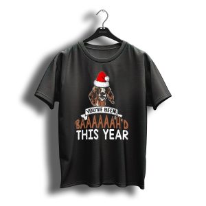 Funny Christmas You'Ve Been Baaaaah'D This Year Goat Santa Hat T-Shirt