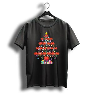 Funny Crab Christmas Tree With Lights And Gifts T-Shirt