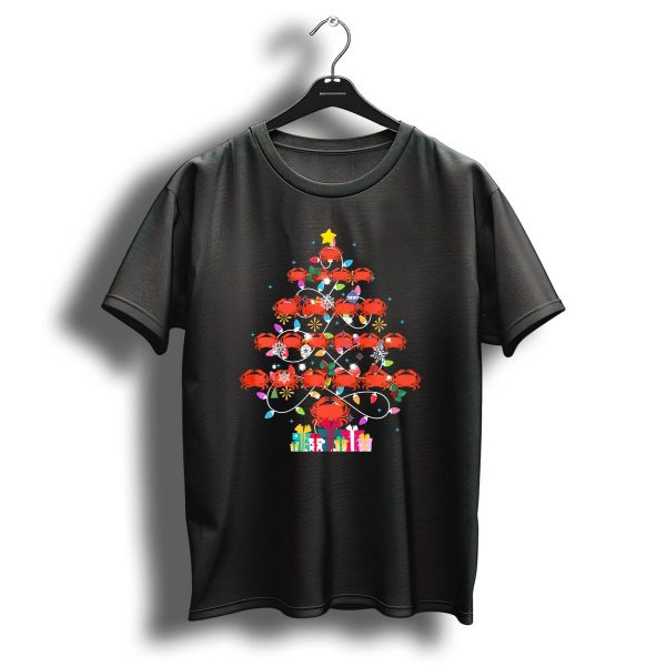 Funny Crab Christmas Tree With Lights And Gifts T Shirt 1 t shirt 1
