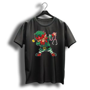 Funny Dabbing Nurse Elf With Stethoscope Christmas Nursin T-Shirt