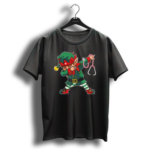 Funny Dabbing Nurse Elf With Stethoscope Christmas Nursin T Shirt 1 t shirt 1