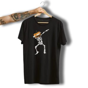 Funny Dabbing Skeleton Pumpkin Halloween Dab Pose T-Shirt