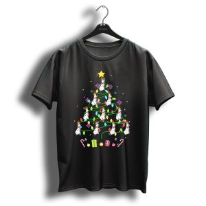 Funny Dalmatian Christmas Tree With Colorful Led Lights T-Shirt