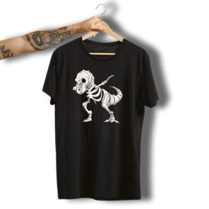 Funny Dinosaur Skeleton Dabbing Halloween Dab T-Shirt