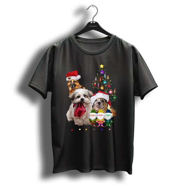 Funny Dogs Friends Christmas Tree Xmas Elf T Shirt 1 t shirt 1