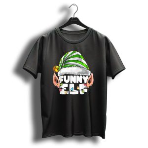 Funny Elf Matching Family Christmas Elf Hat Ears Lights T-Shirt