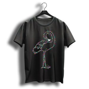 Funny Flamingo Christmas Lights Holiday Decor T-Shirt
