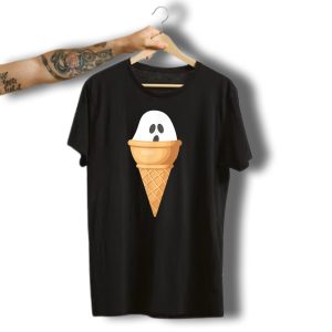 Funny Ghost In Ice Cream Cone Halloween I Scream Pun T-Shirt