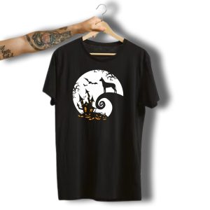 Funny Great Dane Moon Halloween Haunted House Pumpkin Nightmare T-Shirt