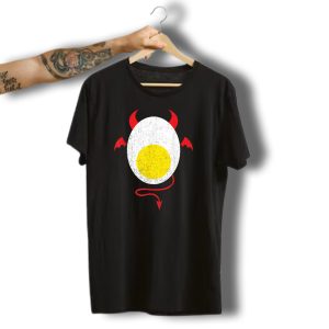 Funny Halloween Devil Egg Yolk Food Lover Lazy Costume T-Shirt