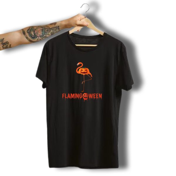 Funny Halloween Flamingo Pumpkin Flamingoween Flamingo Pumpkin T Shirt t shirt 1 1