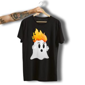 Funny Halloween Ghost With Fiery Redhead Ginger Hair Ginga T-Shirt