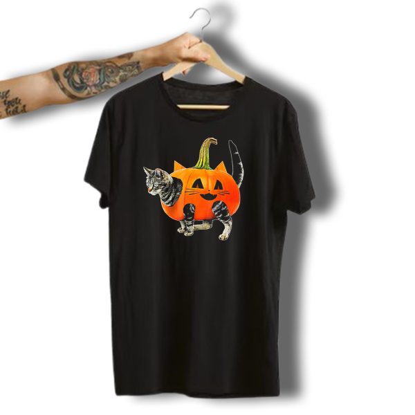 Funny Halloween Jack O Lantern Pumpkin Cat Costume T Shirt t shirt 1