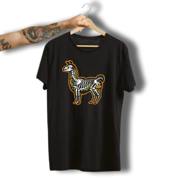 Funny Halloween Llama Skeleton Dia De Los Muertos T Shirt t shirt 1