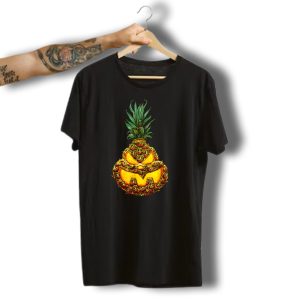 Funny Halloween Pineapple Jack O Lantern Face T-Shirt