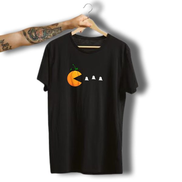 Funny Halloween Pumpkin Ghosts Pac Man T Shirt t shirt 1