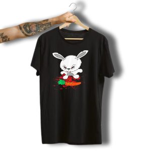 Funny Halloween Scary Zombie Rabbit Bunny With Carrot T-Shirt