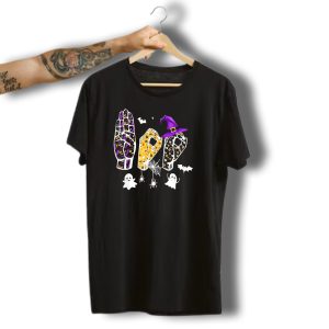 Funny Halloween Sign Language Asl Boo With Ghosts And Witch Hat T-Shirt