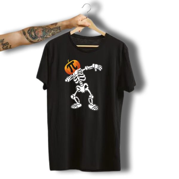 Funny Halloween Skeleton Dabbing Pumpkin Pi Math T Shirt t shirt 1
