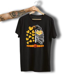 Funny Halloween Skeleton Softball Hearts Pumpkins Spider T-Shirt