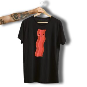 Funny Halloween Smiling Bacon Face T-Shirt