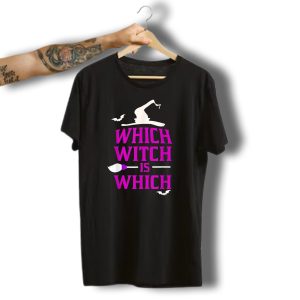 Funny Halloween Teacher Which Witch Is Which Broom And Bats T-Shirt