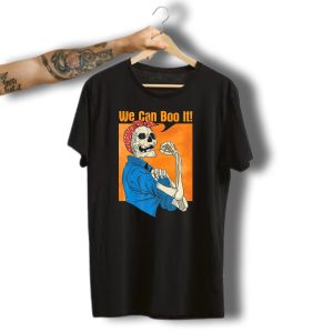 Funny Halloween Vintage Skeleton Rosie The Riveter We Can Boo It T-Shirt
