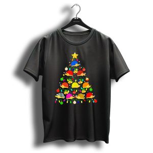 Funny Hedgehog Christmas Tree Ornament With Colorful Hedgehogs And Holiday Decorations T-Shirt
