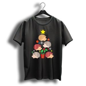 Funny Hedgehog Christmas Tree Ornament With Star And Presents T-Shirt