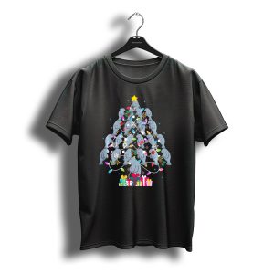 Funny Manatee Christmas Tree With Santa Hats And T-Shirt