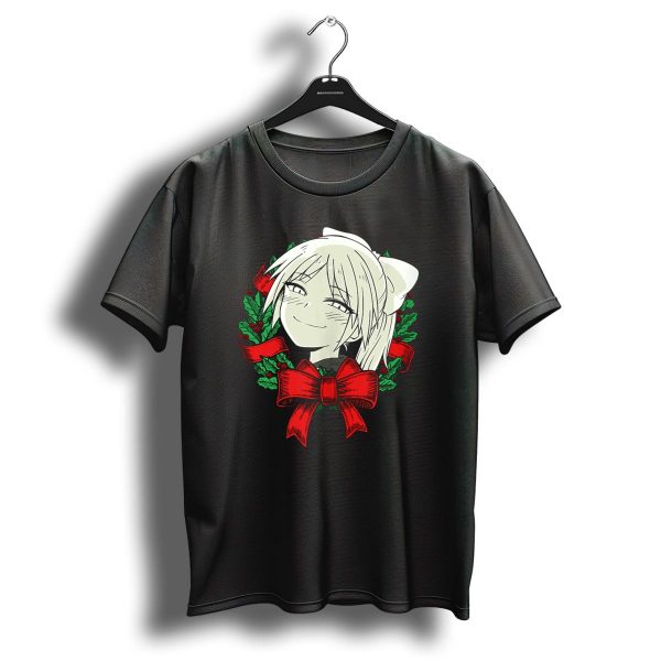 Funny Merry Christmas Manga Classic Wreath Happy T Shirt 1 t shirt 1