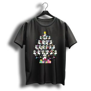 Funny Panda Christmas Tree With Festive Lights And Gifts T-Shirt