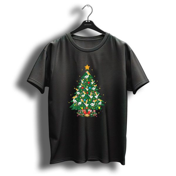 Funny Pelican Lover Xmas Pelican Christmas Tree With Pelicans And Decorations T Shirt 1 t shirt 1