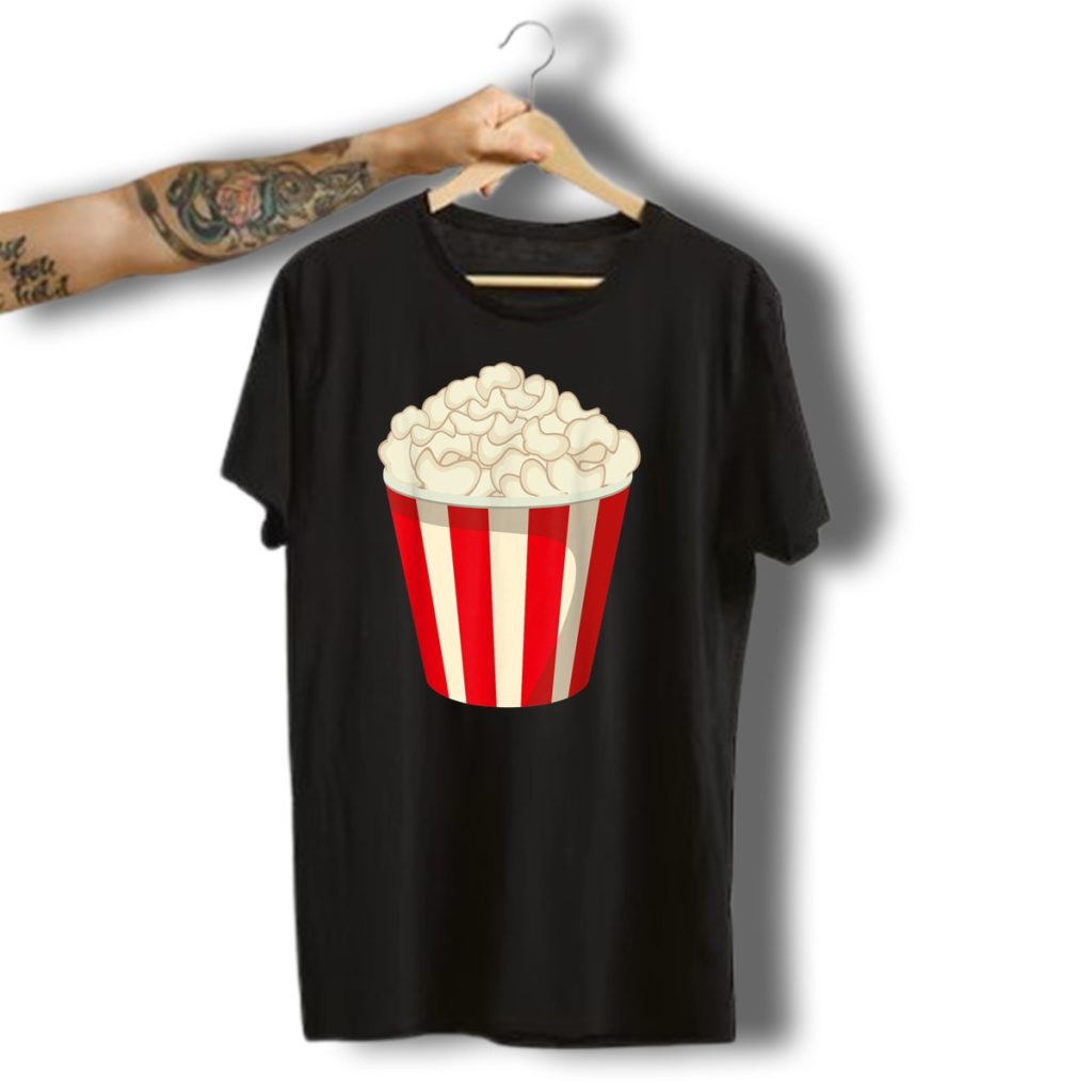 Funny Popcorn Halloween Snack Last Minute Costume Idea T Shirt t shirt 1