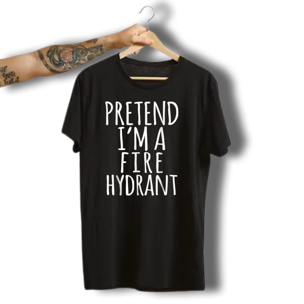 Funny Pretend IM A Fire Hydrant Lazy Halloween Costume Red T Shirt t shirt 1