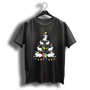 Funny Rabbit Bunny Christmas Tree Lights Snowflake Candy Cane Presents Star T-Shirt