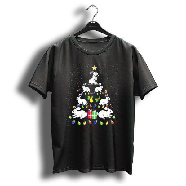 Funny Rabbit Bunny Christmas Tree Lights Snowflake Candy Cane Presents Star T Shirt 1 t shirt 1
